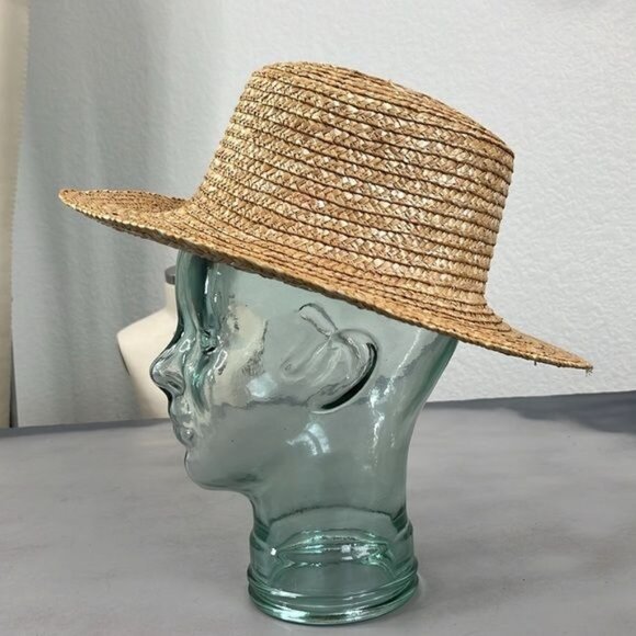 Lack of Color Straw Palm Leaf Boater Wide Brim Hat - Picture 2 of 6